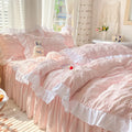 Axyaa Korean Princess Seersucker Bedding Queen Size Double Sheets Sets