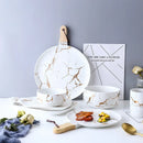 Axyaa Gold Marble Ceramic Tableware Set