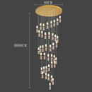 Axyaa Crystal Chandelier Stair Pendant Living Room Light Modern Interior Lighting