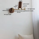 Axyaa Nordic LED Wall Light Swing Arm Copper Walnut Wood Bedroom Lamp