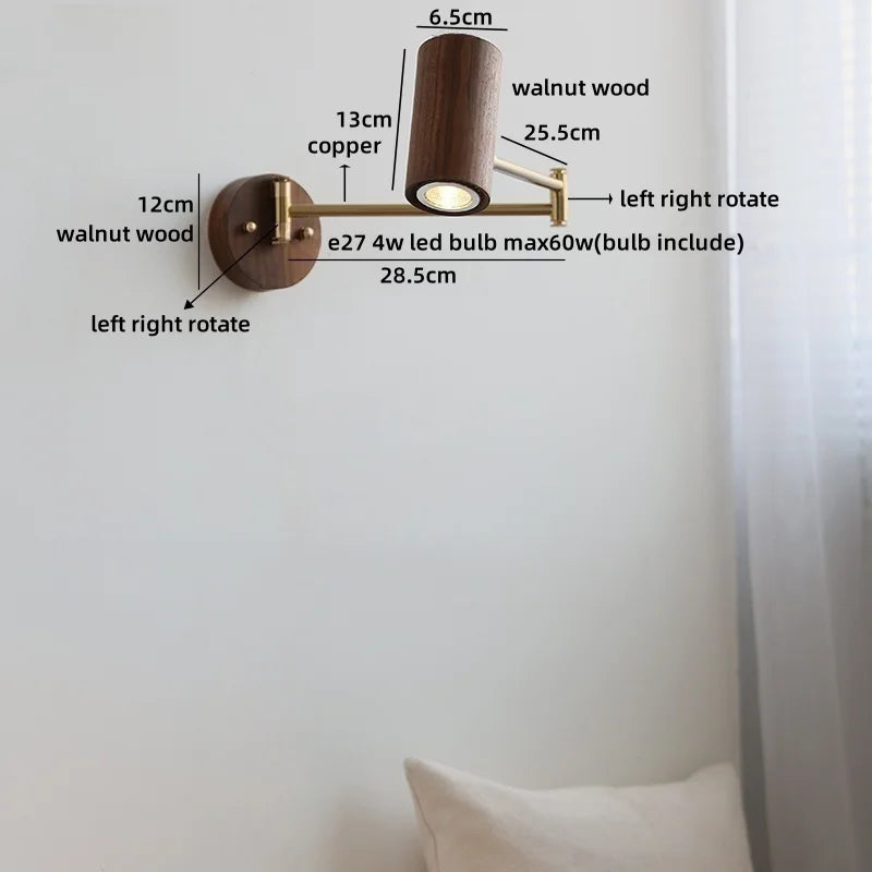 Nordic LED Wall Light Mirror Bathroom Swing Arm Aplique Pared by Axyaa