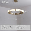 Axyaa Marble Hall Chandelier - Modern Italian Style Light Luxury Circular Living Room Villa Dining Room Pendant Lights