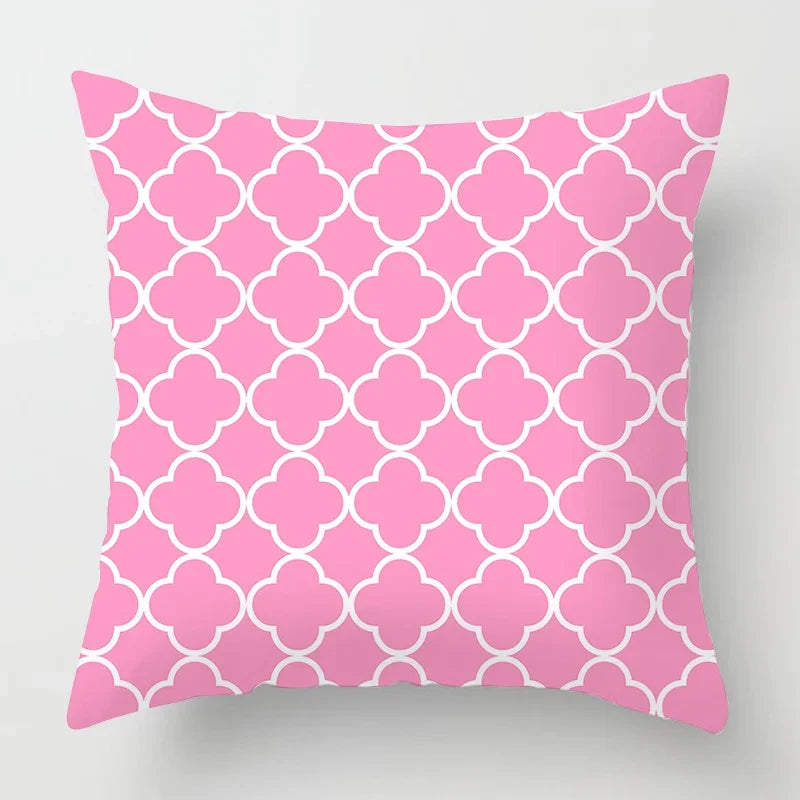 Axyaa Nordic Pink Sweet Home Sofa Cushion Cover, Cozy Living Room Decor