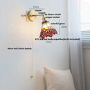 Axyaa Glass LED Wall Light - Grape Color Tiffany Style Sconce, Pull Chain Switch