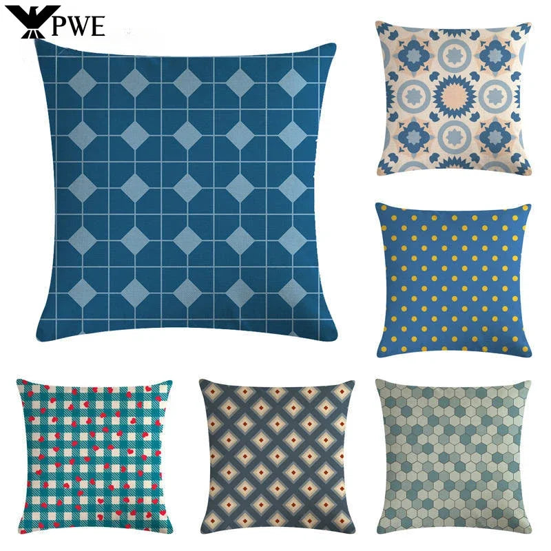 Axyaa Geometric Abstract Linen Pillowcase for Home Decor
