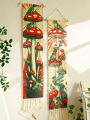 Axyaa Boho Mushroom Frog Tapestry Wall Hanging Jungle Art Decor Banner