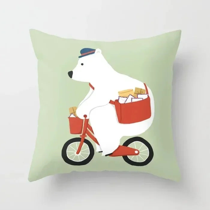 Axyaa Cartoon Animal Pillowcase: Office Car Seat Decor, Sofa Bedroom Cute Pillowcase