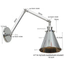 Axyaa Industrial Lens Vintage Loft Wall Lamp with Swing Arms and Pull Chain Switch