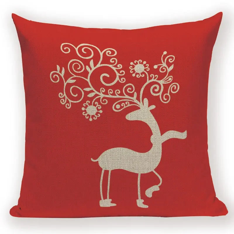Elk Snowflake Santa Claus Gloves Christmas Pillowcase by Axyaa
