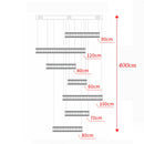 Axyaa Crystal Stair Chandelier - Modern LED Ceiling Hanging Light