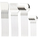 Axyaa 24Pcs Stainless Steel Cutlery Set Dinnerware Flatware Knife Fork Spoon