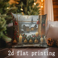 Axyaa Christmas Village Scene Pillowcase for Sofa, Bedroom, Car - Rectangular Cushion Cover