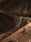 Axyaa Wabi Sabi Style Rattan Chandelier for Retro Living Room and Restaurant