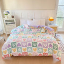 Axyaa Striped Cotton Duvet Cover for Queen/King Size Double Bed - Single Bed Kids Cover