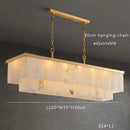 Axyaa Luxury Copper Resin Chandelier with Marble Accents for Living Room and Bedroom