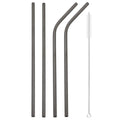 Axyaa Stainless Steel Straw Set with Cleaner Brush Home Bar Accessory