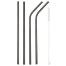 Axyaa Stainless Steel Straw Set with Cleaner Brush Home Bar Accessory