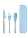 Axyaa Portable Cutlery Set: Plastic Knife, Fork & Spoon - Reusable for School, Outdoor, Camping