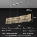 Axyaa Crystal Chandelier - Elegant Light Luxury Style for Living Room, Hall, Restaurant