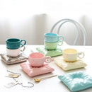 Axyaa Ceramic Coffee Cup Set: European Afternoon Tea, Breakfast Saucer, Dessert Plate, Gift