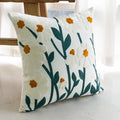 Axyaa Nordic Fresh Sofa Embroidery Pillow Cover Floral Decorative Pillowcase