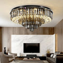 Axyaa Crystal Ceiling Chandelier: Modern, Luxury, Gold Round Lighting Fixture