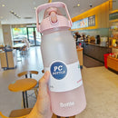 Axyaa 2L Sports Water Bottle with Straw - Portable Frosted Plastic Space Cup