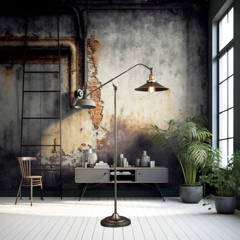 Axyaa Metal Retro Floor Lamp LED Lighting for Modern Living Room Bedroom