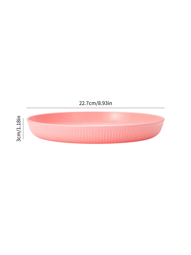 Axyaa 4pcs Reusable Plate Set for Travel, School, Picnic, Camping, Party