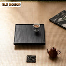 Axyaa White Wax Wood Tea Tray Zen Small Teapot Holder Elegant Tea Board