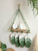Axyaa Leaf Tassel Macrame Wall Hanging Shelf: Boho Rustic Home Decor for Living Room, Bedroom, Nursery