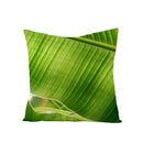 Axyaa Green Leaf Linen Pillow Cover - Stylish Sofa Decor & Home Accent