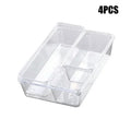 Axyaa Clear Plastic Drawer Organizer Set - 4 Sizes for Makeup and Kitchen Storage