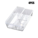 Axyaa Clear Plastic Drawer Organizer Set - 4 Sizes for Makeup and Kitchen Storage