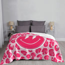 Axyaa Preppy Pink Leopard Print Blanket: Luxe Aesthetic Comforter