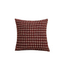 Axyaa Retro Red Houndstooth Christmas Cushion Cover for Home Decor