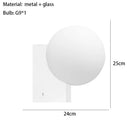 Axyaa Small Black Chrome Wall Sconce with White Glass Shade