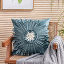 Axyaa Velvet Pink White 3D Chrysanthemum Throw Pillow Bouquet Model