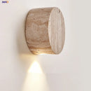 Axyaa Nordic Modern Yellow Travertine Stone Wall Sconce