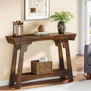 Axyaa Farmhouse 2-Tier Wood Console Table: Rustic Entryway Sofa Table