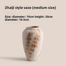Axyaa Wabi-Sabi Ceramic Vase, Retro Earthenware Jar, High-End Flower Arrangement, Living Room Decor