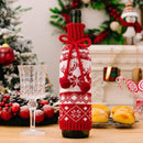 Knitted Snowflake Elk Christmas Wine Bottle Cover by Axyaa