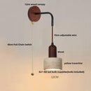 Axyaa Nordic LED Wall Lamp with Pull Chain Switch in Yellow Travertine