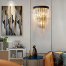 Axyaa Black Crystal Wall Lamp: Nordic Luxury LED Lighting for Bedroom, Living Room & Dressing Table