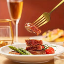 Axyaa 16pcs Stainless Steel Gold Tableware Dinner Fork Set