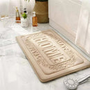 Axyaa Khaki Foam Bath Mat: High-Quality Rectangle Rug for Bathroom, Kitchen, or Bedroom
