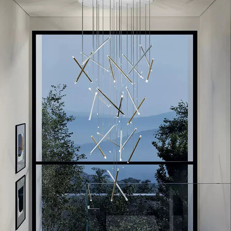 Axyaa Designer LED Chandelier for Luxury Indoor Lighting in Modern Villas