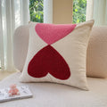 Chenille Embroidered Heart-Shaped Pillowcase for Valentine's Day by Axyaa