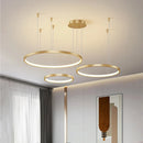 Axyaa Black Rings Pendant Light Chandelier Dimmable Remote Lamp Modern Minimalist Style