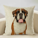 Axyaa Nordic Dog Decorative Cushion Cover 45x45cm, Linen Sofa Pillow Cover